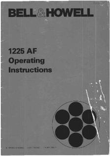 Bell and Howell 1225 manual. Camera Instructions.